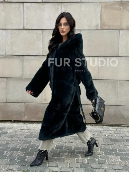 Шуба из аукционной норки NAFA с капюшоном - фото 13