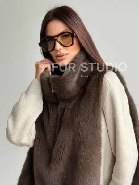 Женская меховая манишка - мех норка - фото 4
