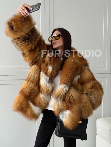 Шуба из натурального меха - лиса огнёвка - фото 15