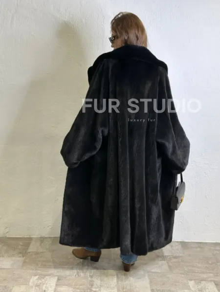 Норка BLACKGLAMA роспуск, английский воротник, кимоно - фото 6