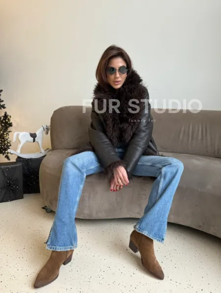 Шуба - дубленка из натуральной овчины (двусторонняя) - фото 9