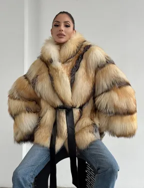 Шуба из меха лисы «Golden fox» - летучая мышь - фото 8