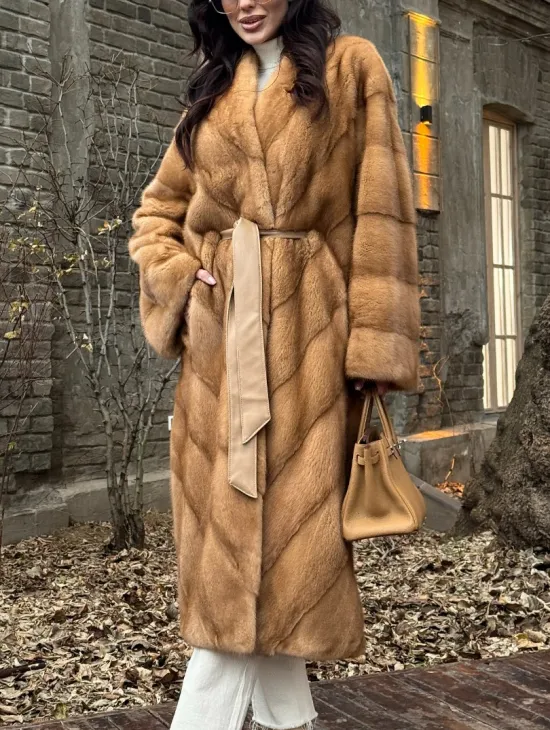 Шуба кимоно из аукционного меха норки GOLDEN COLLECTION - фото 2