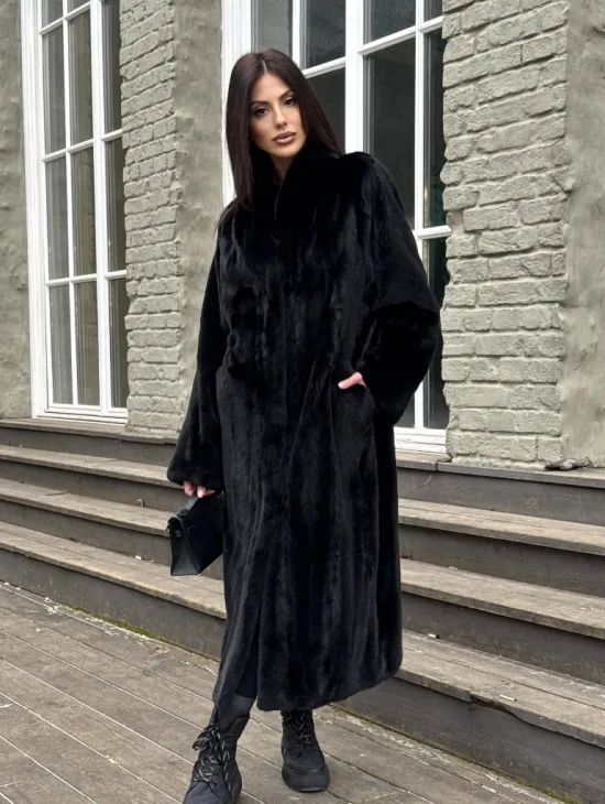 Шуба из аукционной норки «Premium fur» с внутренней резинкой на талии - фото 9