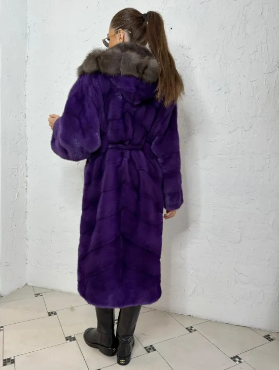 Норковое кимоно из меха Nafa в благородном топовом оттенке - фото 3