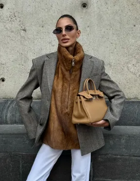 Меховая манишка из норки - фото 5