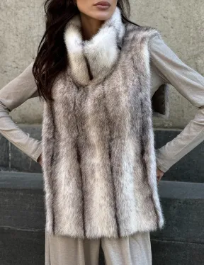 Женская манишка из норки крестовки - фото 1