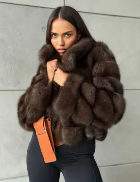 Короткая шуба из баргузинского соболя - фото 8