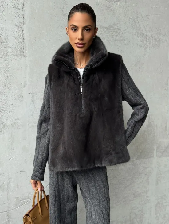 Меховая манишка из меха норки - фото 4