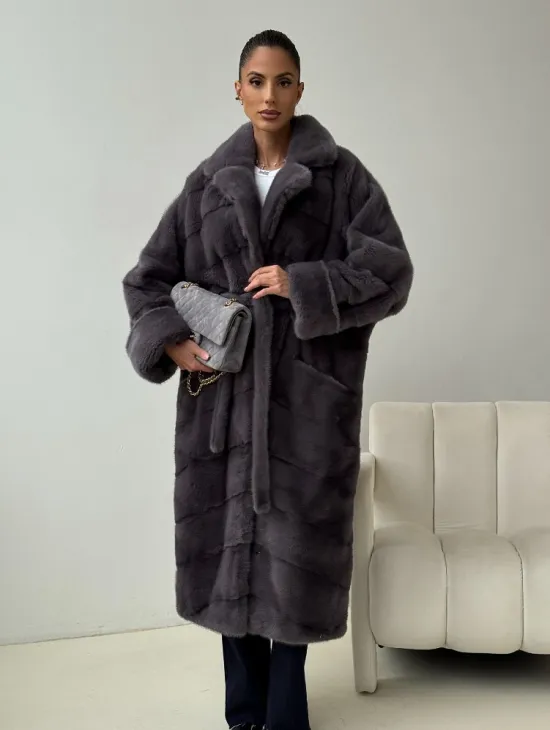 Норковая шуба - графит - фото 10