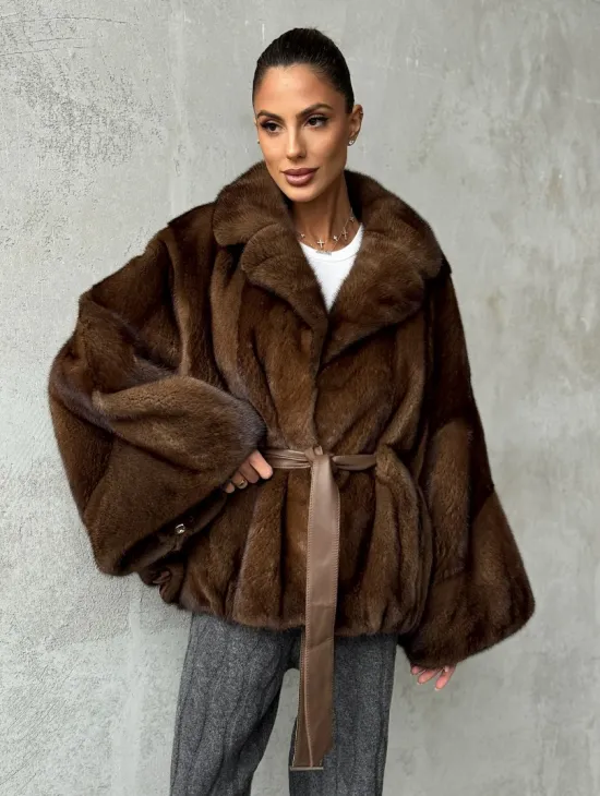 Шуба норковая оверсайз - фото 0