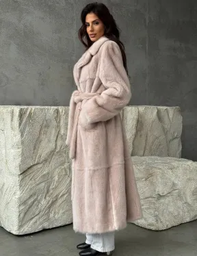 Светлая классическая норковая шуба - фото 6