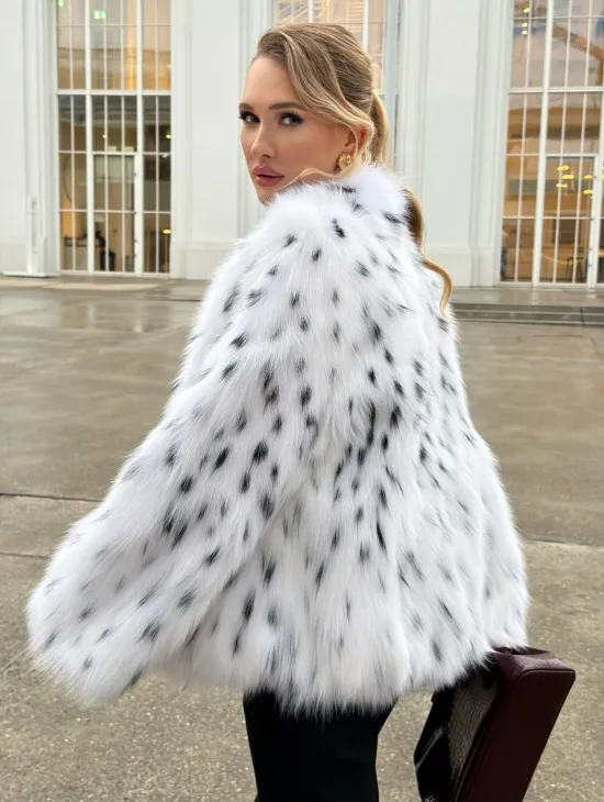 Шуба укороченная из арктической лисы под рысь - фото 10