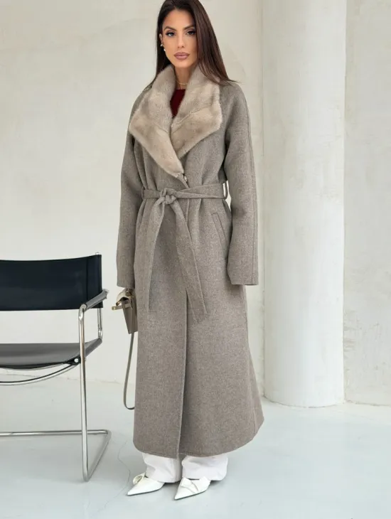 Пальто женское с норкой - фото 5