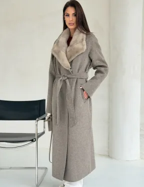 Пальто женское с норкой - фото 0