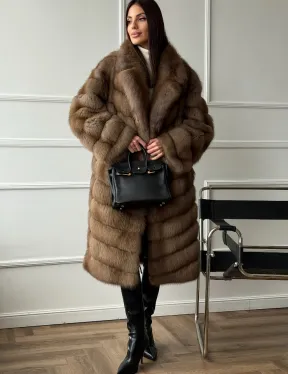 Шуба из куницы - английский воротник - фото 8