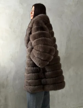 Шуба из песца под соболь - английский воротник - фото 12