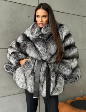 Шуба из чернобурой лисы 