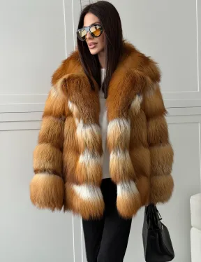 Шуба из натурального меха - лиса огнёвка - фото 1