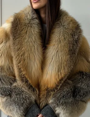 Женская шуба из лисьего меха Golden Edged Fox - фото 1