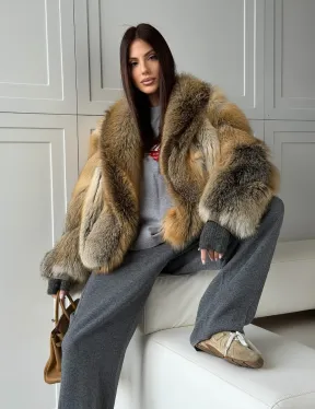 Женская шуба из лисьего меха Golden Edged Fox - фото 11