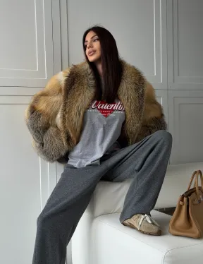 Женская шуба из лисьего меха Golden Edged Fox - фото 19