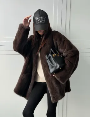 Куртка из норки с V - образным воротом - фото 17