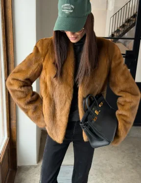 Меховой жакет из золотой норки - фото 5