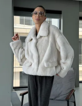 Модная женская норковая куртка - фото 12